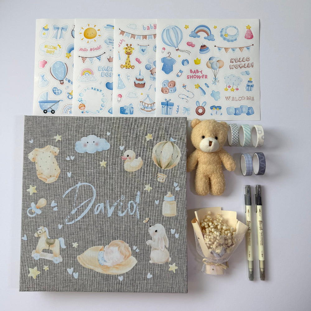 Baby Boy Memory Book Gift Set - Personalized