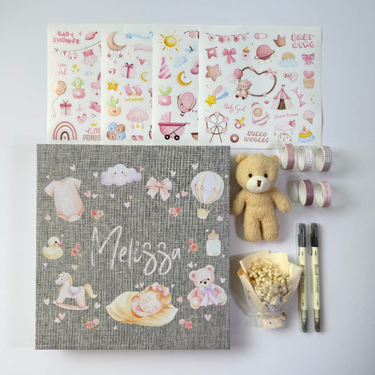 Baby Girl Memory Book Gift Set - Personalized
